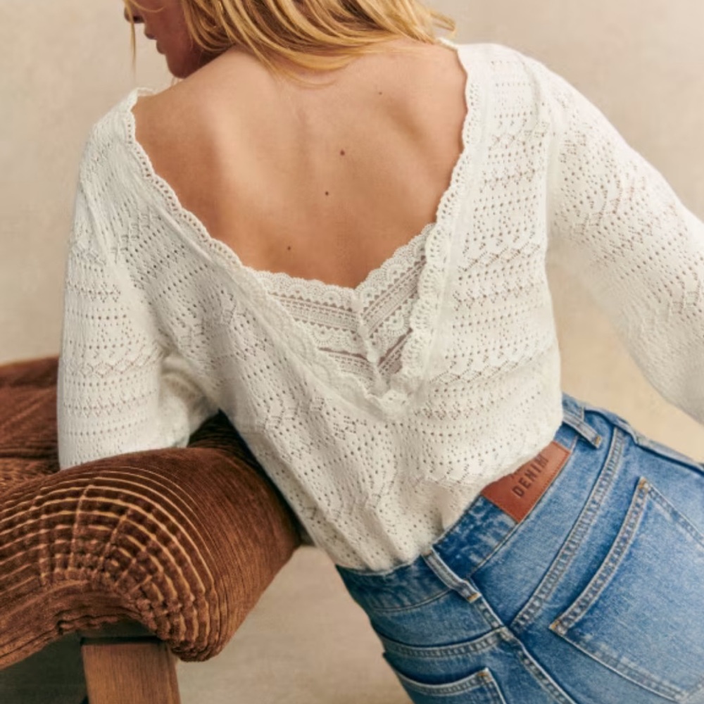 Sézane Brandy Jumper in Ecru (XS)